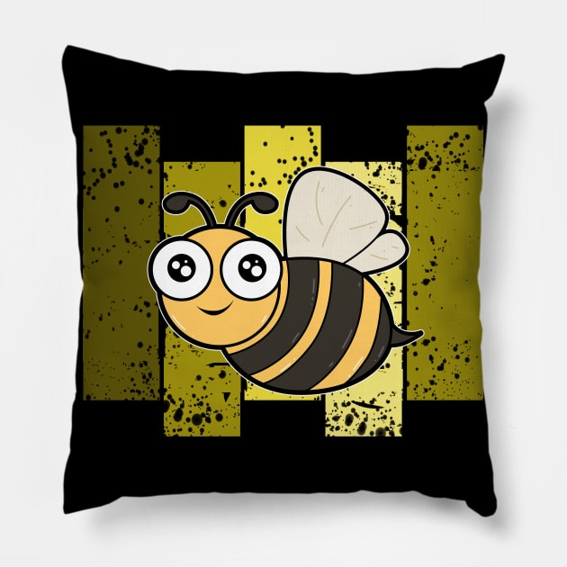 Cute Bee Retro Pillow by Imutobi