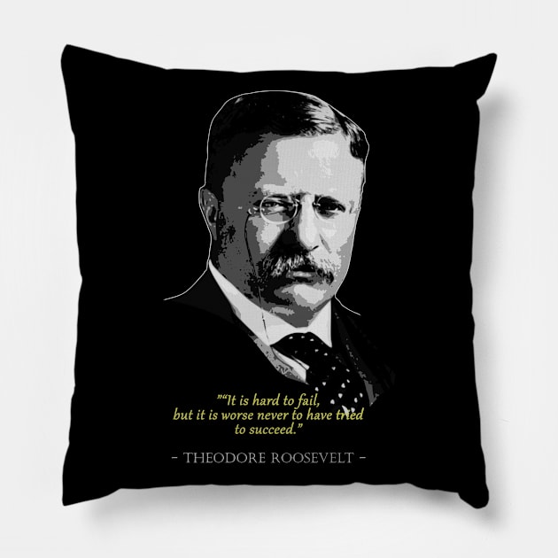 Theodore Roosevelt Quote Pillow by Nerd_art