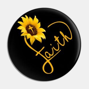 Sunflower Faith Heart Costume Gift Pin