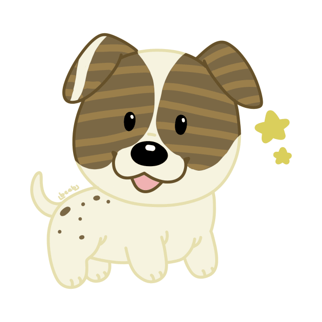 cute chibi stars pit bull puppy by karmadogg