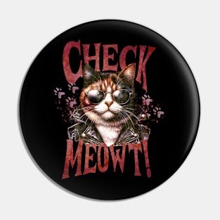 Funny Calico Cat Parody Meme Funny Cute Cat Lover, distressed effect Pin