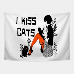 I Kiss Cats Tapestry