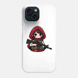 Tactical Little Red Riding Hood Adventure Tee: Where Fairytales Meet Bold Style Phone Case