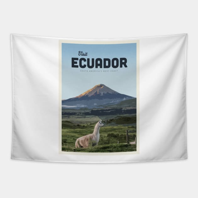 Visit Ecuador Tapestry by Mercury Club