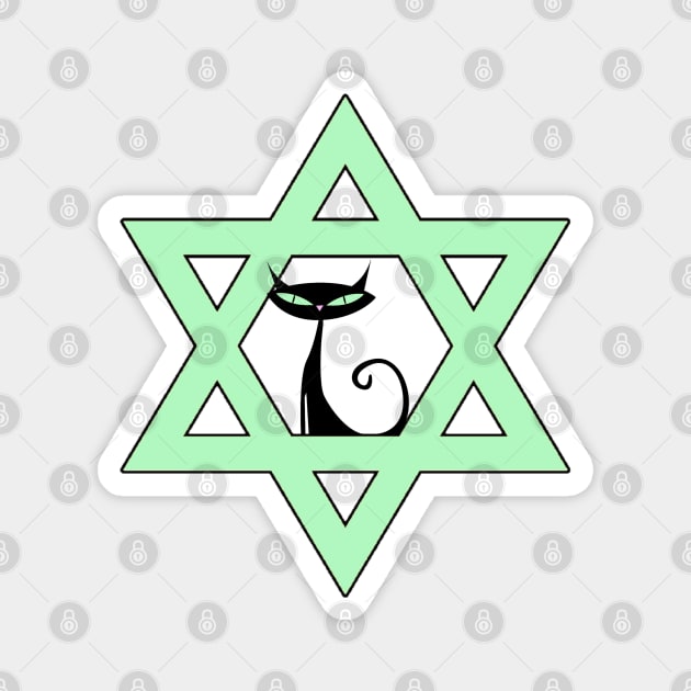 Jewish Kitty Cat Star of David Magnet by HolidayBug
