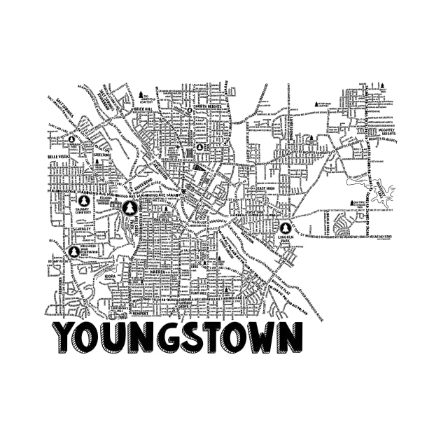 Youngstown Ohio Map by fiberandgloss