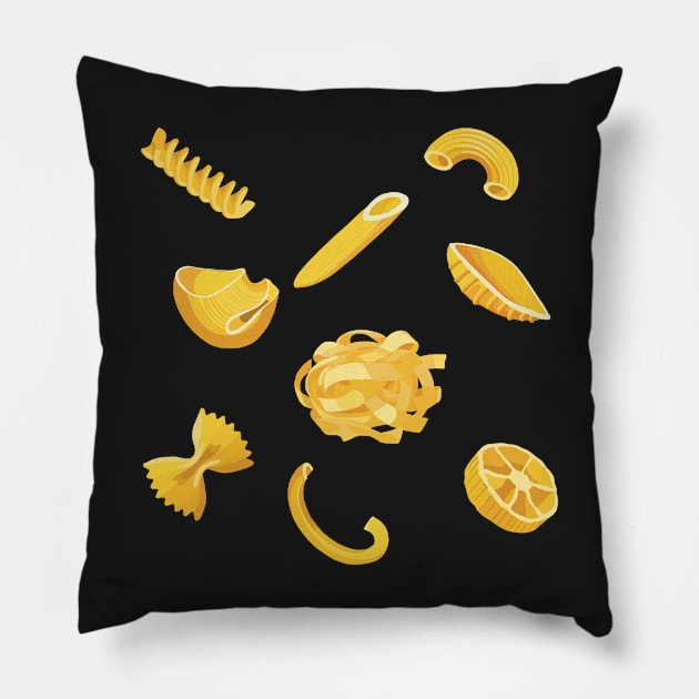 Pasta Types Pillow by Holailustra