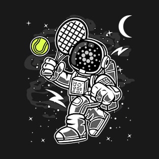 Astronaut Tennis Cardano ADA Coin To The Moon Crypto Token Cryptocurrency Blockchain Wallet Birthday Gift For Men Women Kids T-Shirt