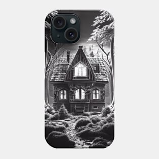 Scary house standing alone in dark forest Phone Case