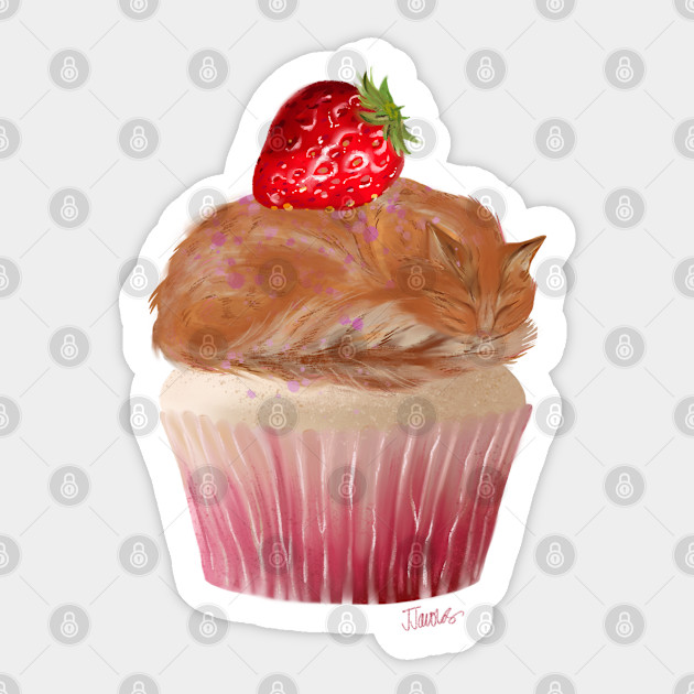 Cupcake Catnap Cupcake Cat Sticker Teepublic