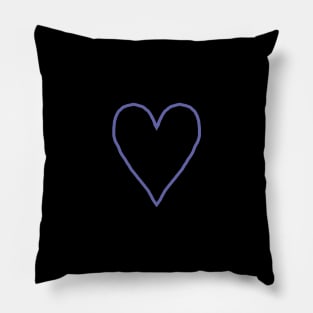 Small Very Peri Periwinkle Blue Love Heart Line Art Color of the Year 2022 Pillow