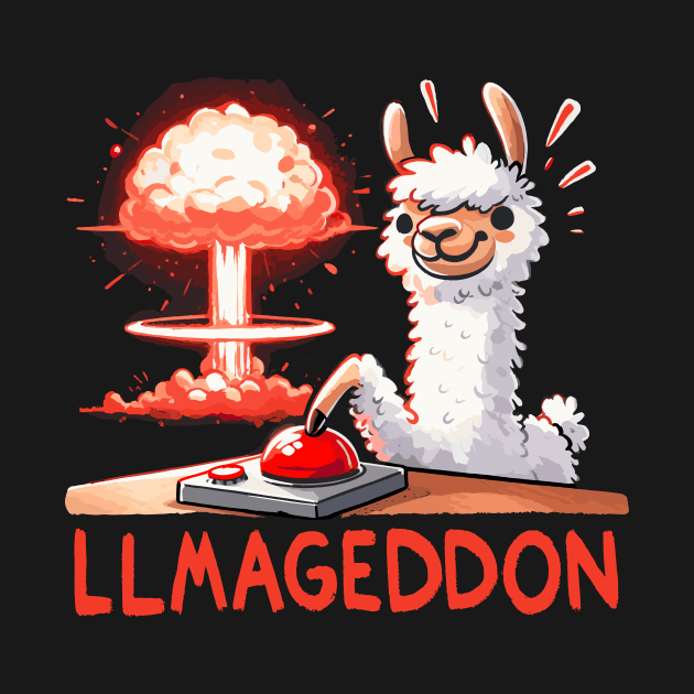 Llamageddon Llama (Back Print) by DoodleDashDesigns