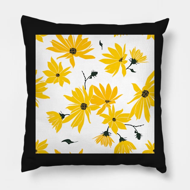 Jerusalem artichoke flowers Pillow by kobyakov