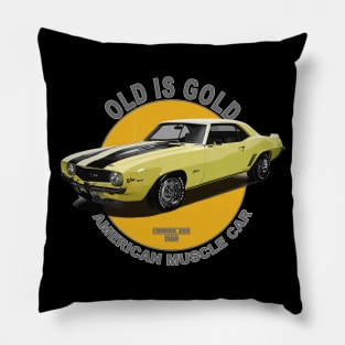 Camaro Z28 American Muscle Car 60s 70s Old is Gold Pillow
