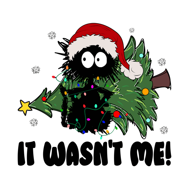 It Wasn't Me Cat Merry Christmas, Funny by PorcupineTees