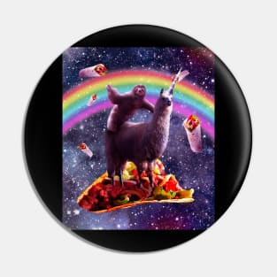 Space Sloth Riding Llama Unicorn - Taco & Burrito Pin