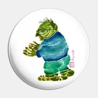 Troll from nordic mythology Scandinavian folklore green version Pin