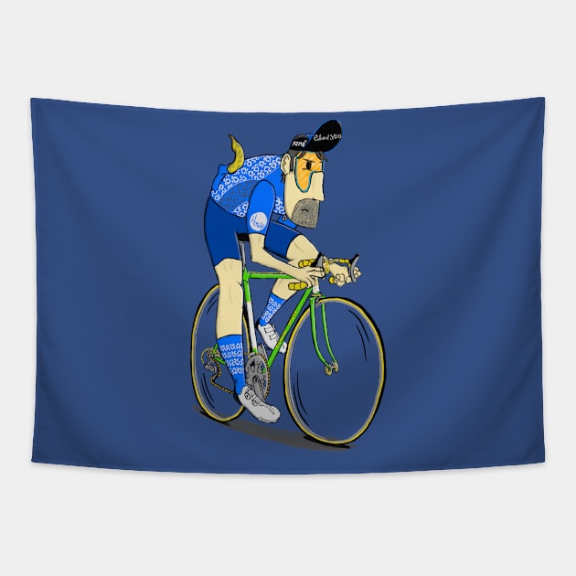 Road Cyclist Tapestry by cyclingnerd