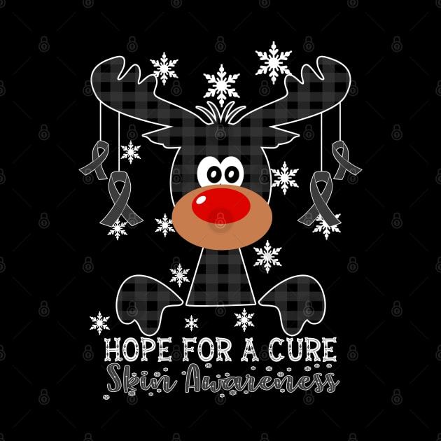 Reindeer Hope For A Cure Skin Awareness Christmas by HomerNewbergereq