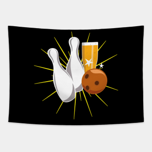 Bowling and beer design Tapestry