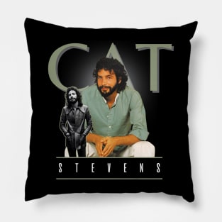 Cat stevens +++ 70s aesthetic Pillow