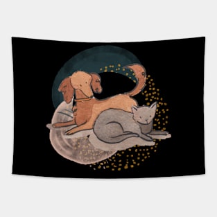 Cat & Dog Love - Home Pets Tapestry