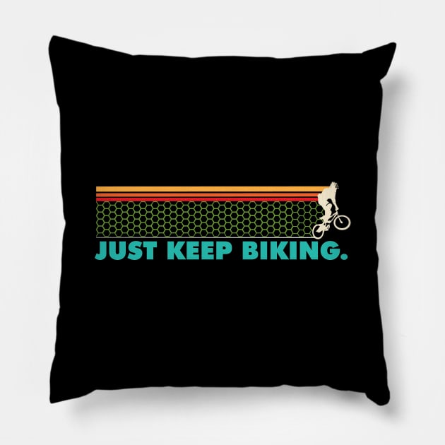 Just Keep Biking - BMX Pillow by PEHardy Design