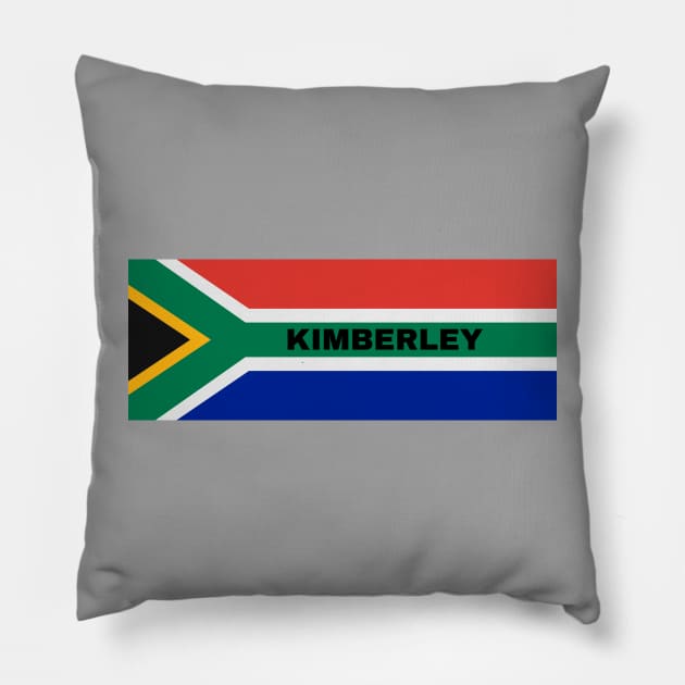 Kimberley City in South African Flag Pillow by aybe7elf