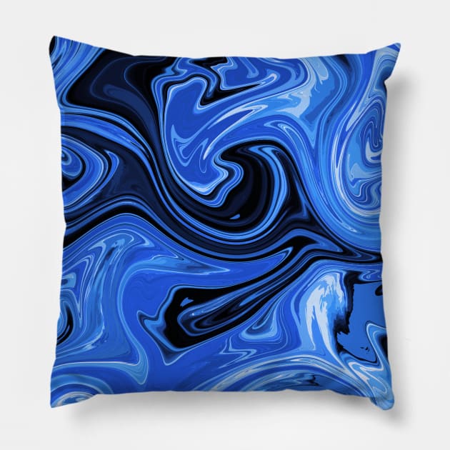 Blue swirl Pillow by Sinmara