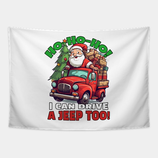 Even Santa drives a jeep! Tapestry by mksjr