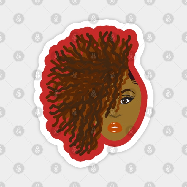 Reddish Brown Locs Natural Hair Magnet by blackartmattersshop