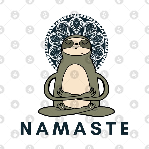 namaste yoga sloth by Theblackberry