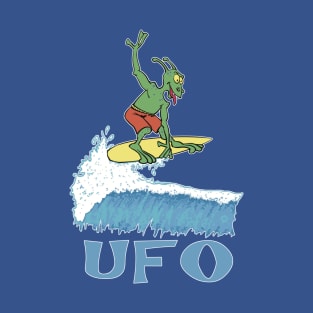 Surfing Alien UFO-surfing T-Shirt