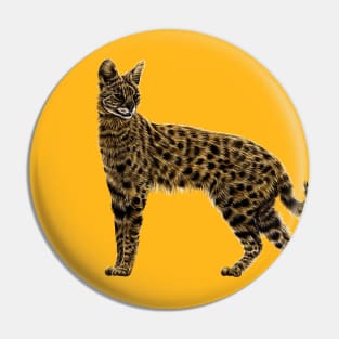 Serval cat Pin