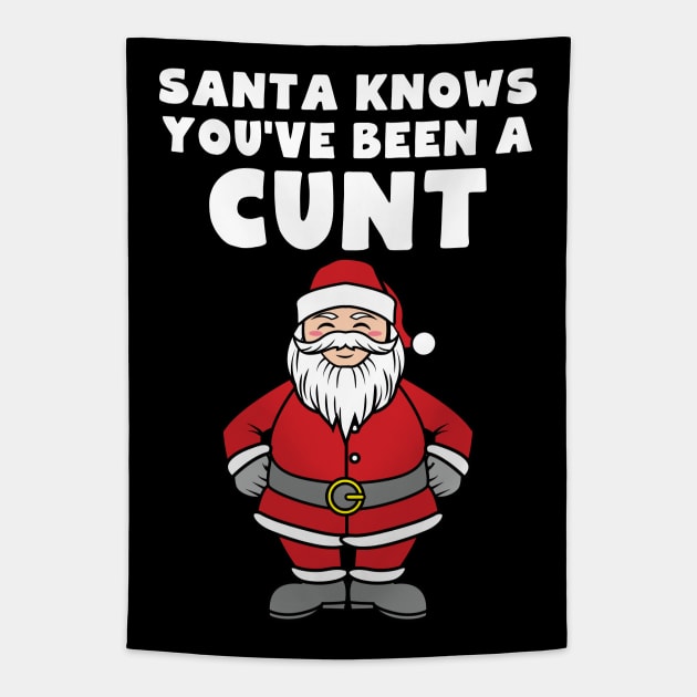 Santa Knows You've Been A Cunt Tapestry by AngelFlame