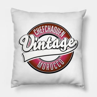 Chefchaouen morocco vintage logo. Pillow