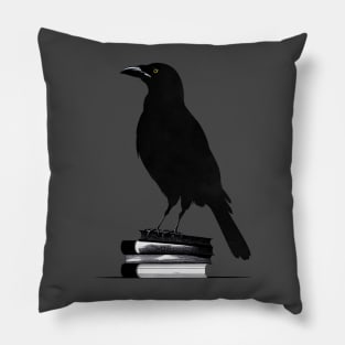 Elegant Crow Antique Book Pillow