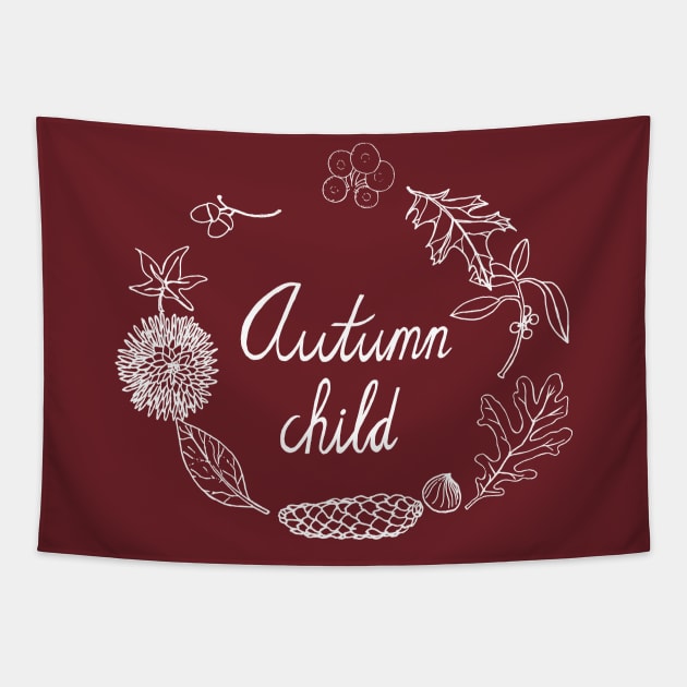 Autumn child Tapestry by MarjolijndeWinter