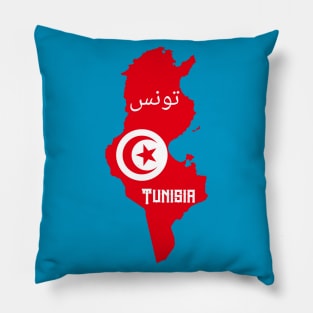 Tunisia flag & map Pillow