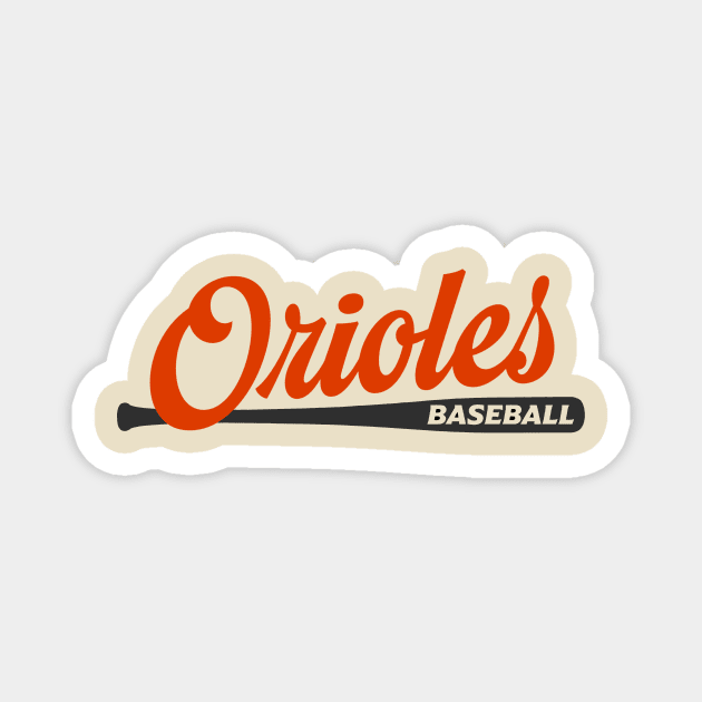 Orioles Baseball Bat Magnet by Throwzack