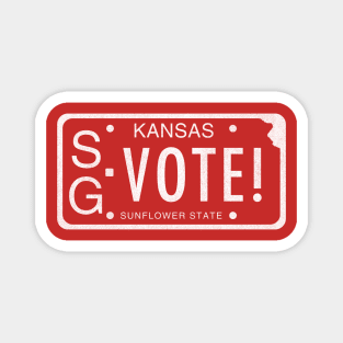 Vote! Vintage Kansas License Plate Magnet