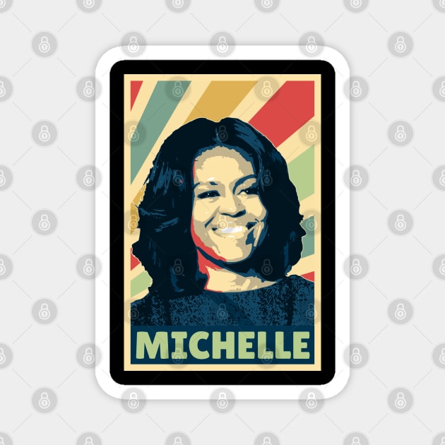 Michelle Obama Vintage Colors Magnet by Nerd_art