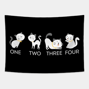 ONE TWO THREE FOUR Cats Tapestry