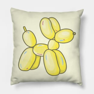 Pastel Yellow Balloon Dog Animal Pillow