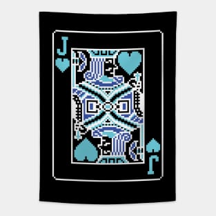 Jack of Hearts Pixel Art Bright Negative Mode Tapestry