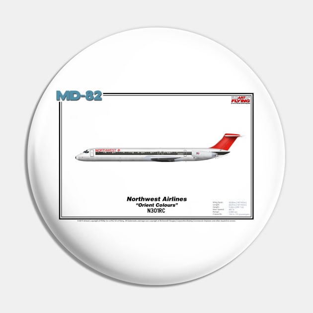 McDonnell Douglas MD-82 - Northwest Airlines "Orient Colours" (Art Print) Pin by TheArtofFlying