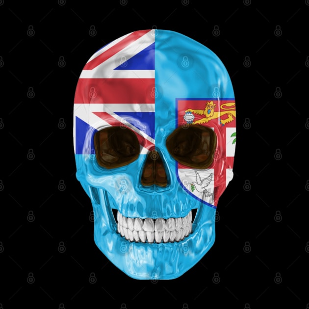 Fiji Flag Skull - Gift for Fijian With Roots From Fiji by Country Flags