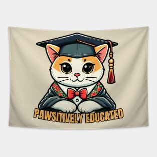 Graduation cat Tapestry
