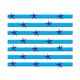 blue lines with star T-Shirt