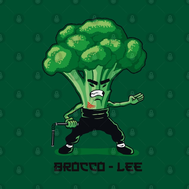 Brocco Lee Funny Vegetable with Nunchucks by Karate Panda